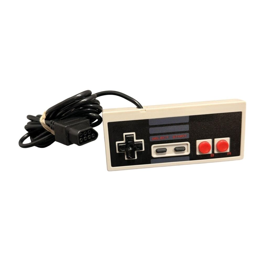 Wired Controller For Nintendo NES Gray Console Gamepad Rectangular Retro Pad